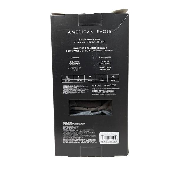American Eagle 6" Boxer Brief 5-Pack Men’s Size Small AEO Underwear Soft Stretch - Picture 2 of 3